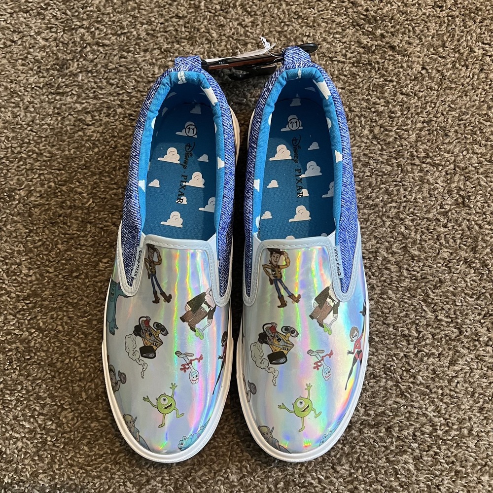 DISNEY PIXAR Womens Slip On Sneakers Shoes Blue Size 11 GROUND UP - NWT